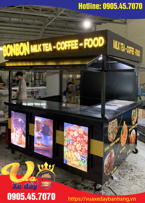 Kiot bán trà sữa coffe ăn vặt 2m giá rẻ như thanh lý